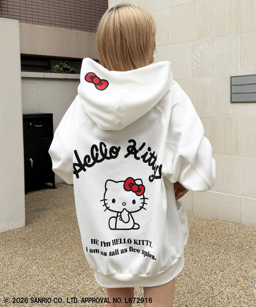 【Sanrio/サンリオキャラクターズ】ハローキティバックプリントドルマンパーカー 詳細画像