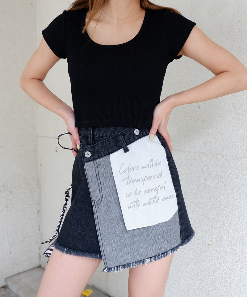 デニムラップミニスカート 詳細画像 インディゴ 1