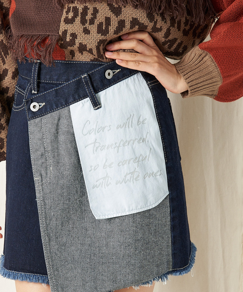 デニムラップミニスカート 詳細画像 インディゴ 3