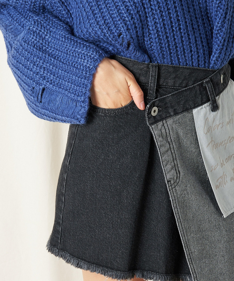 デニムラップミニスカート 詳細画像 インディゴ 5