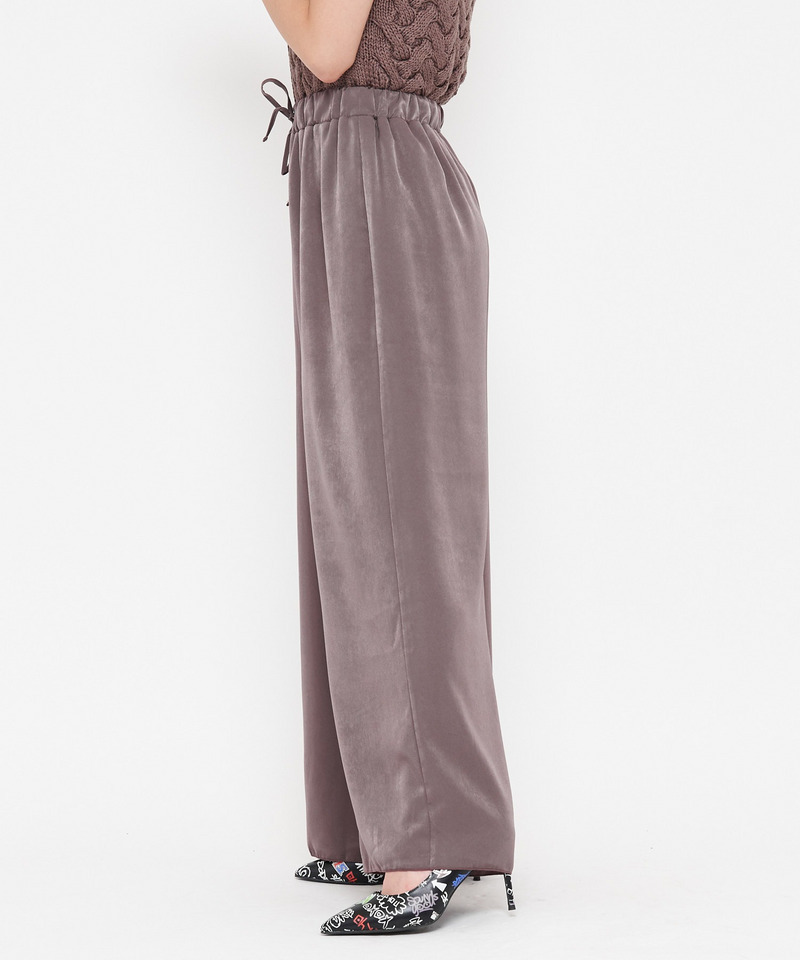 メローヘムサテンパンツ 詳細画像 ブラウン 4