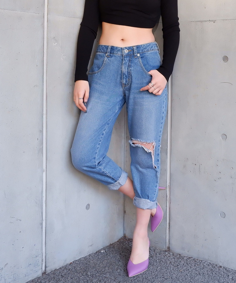 ローライズダメージデニム 詳細画像 インディゴ 2