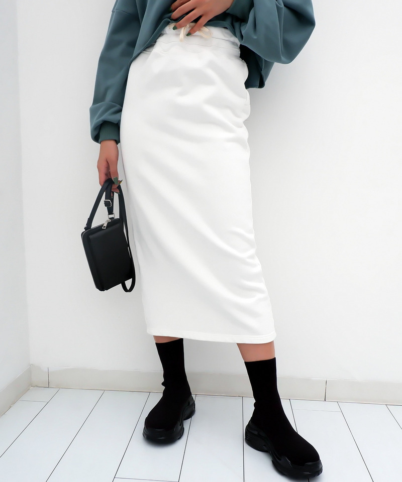 裏毛ロングスカート 詳細画像 オフホワイト 1