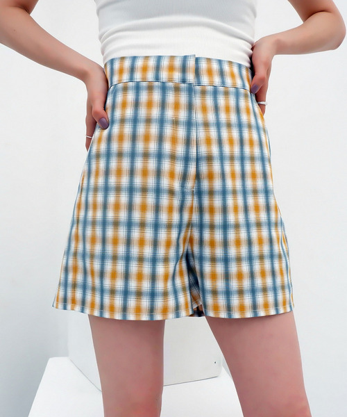 チェック柄ショートパンツ 詳細画像
