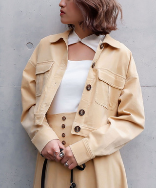 細コールショートジャケット