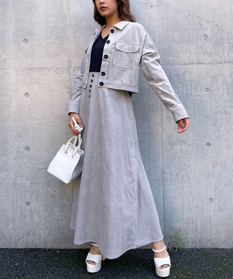 細コールショートジャケット 詳細画像 グレー 2