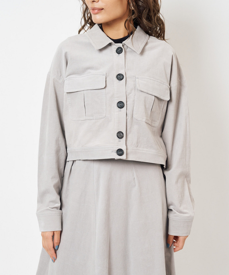 細コールショートジャケット 詳細画像 グレー 6