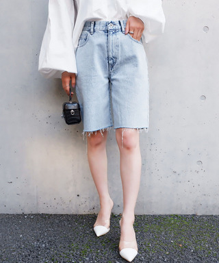 カットオフハーフデニムパンツ