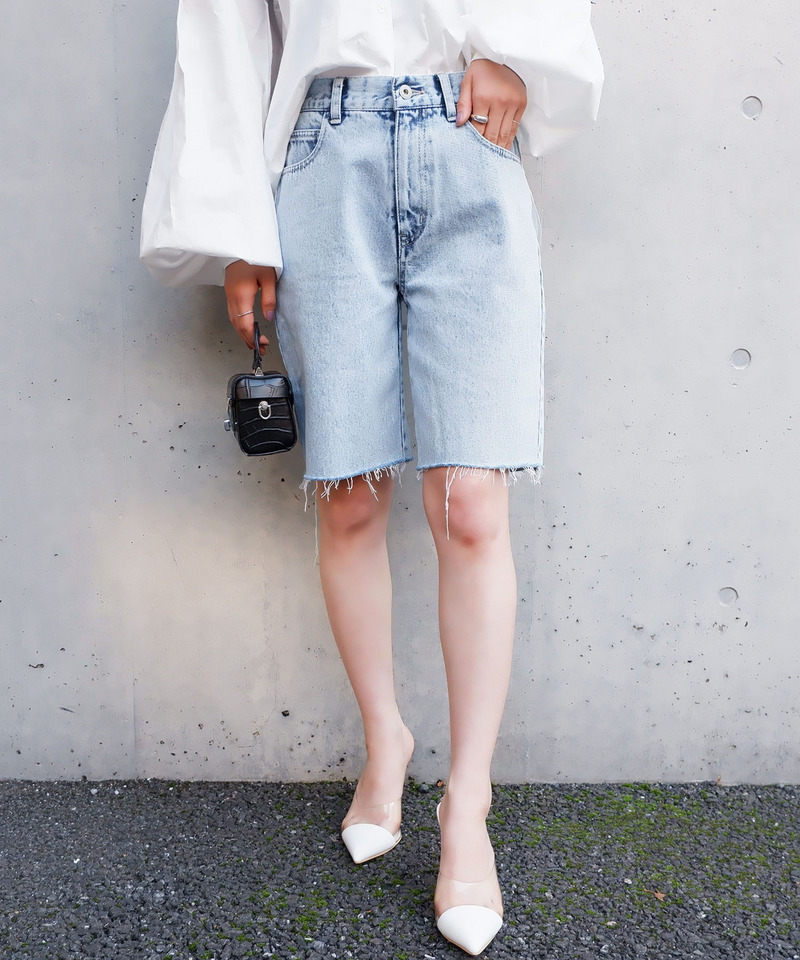 カットオフハーフデニムパンツ 詳細画像 デニムブルー 1