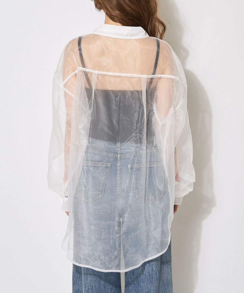 オーガンジーオーバーシャツ 詳細画像 オフホワイト 8