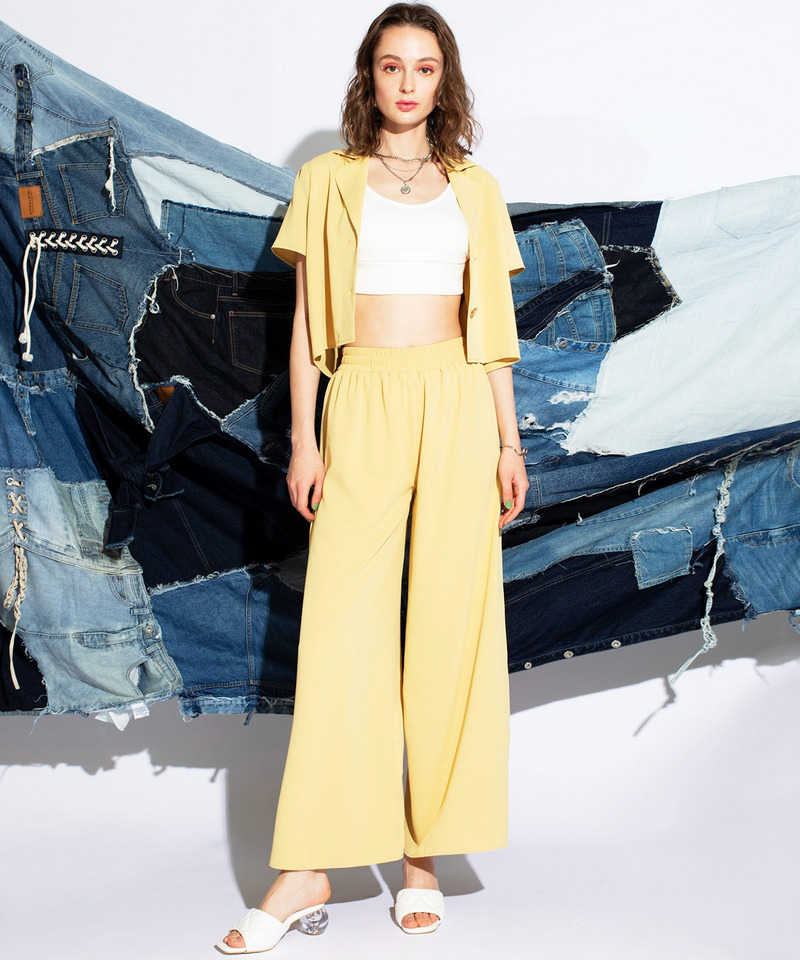 クロップドテーラージャケットセットアップ 詳細画像 イエロー 1