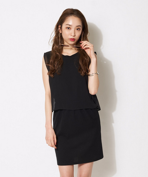 シフォンレイヤードワンピース 詳細画像