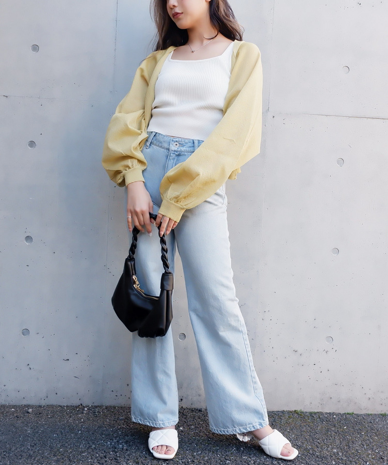 ドルマンラメカーディガン 詳細画像 グリーン 3