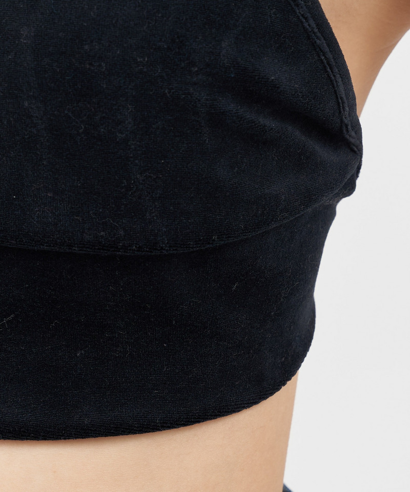 バックオープンパット付きベロアビスチェ 詳細画像 ブラック 10