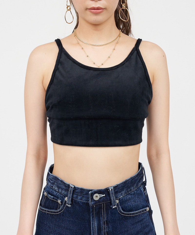 バックオープンパット付きベロアビスチェ 詳細画像 ブラック 6