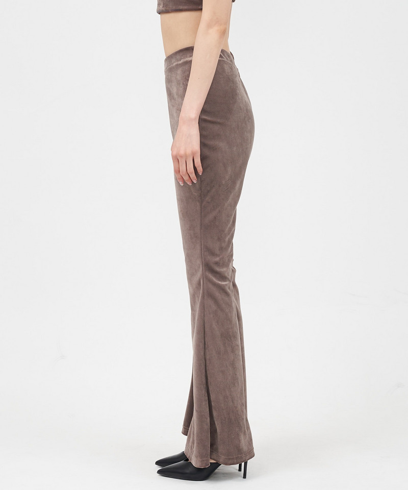 アシメフレアベロアパンツ 詳細画像 キャメル 3