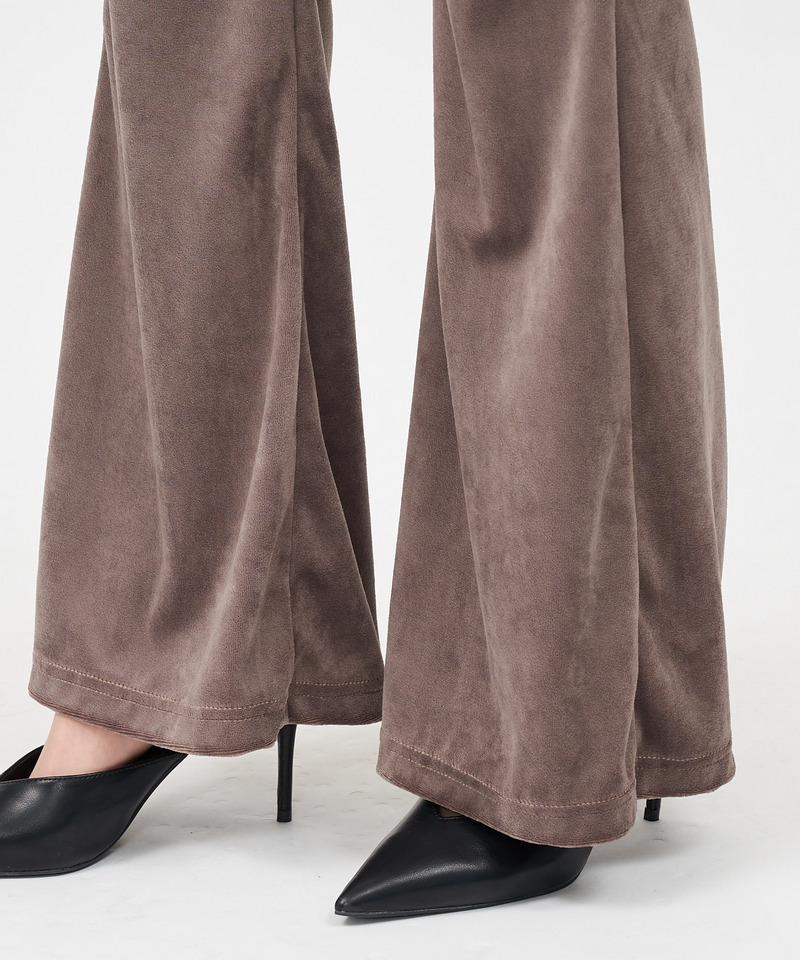 アシメフレアベロアパンツ 詳細画像 キャメル 8