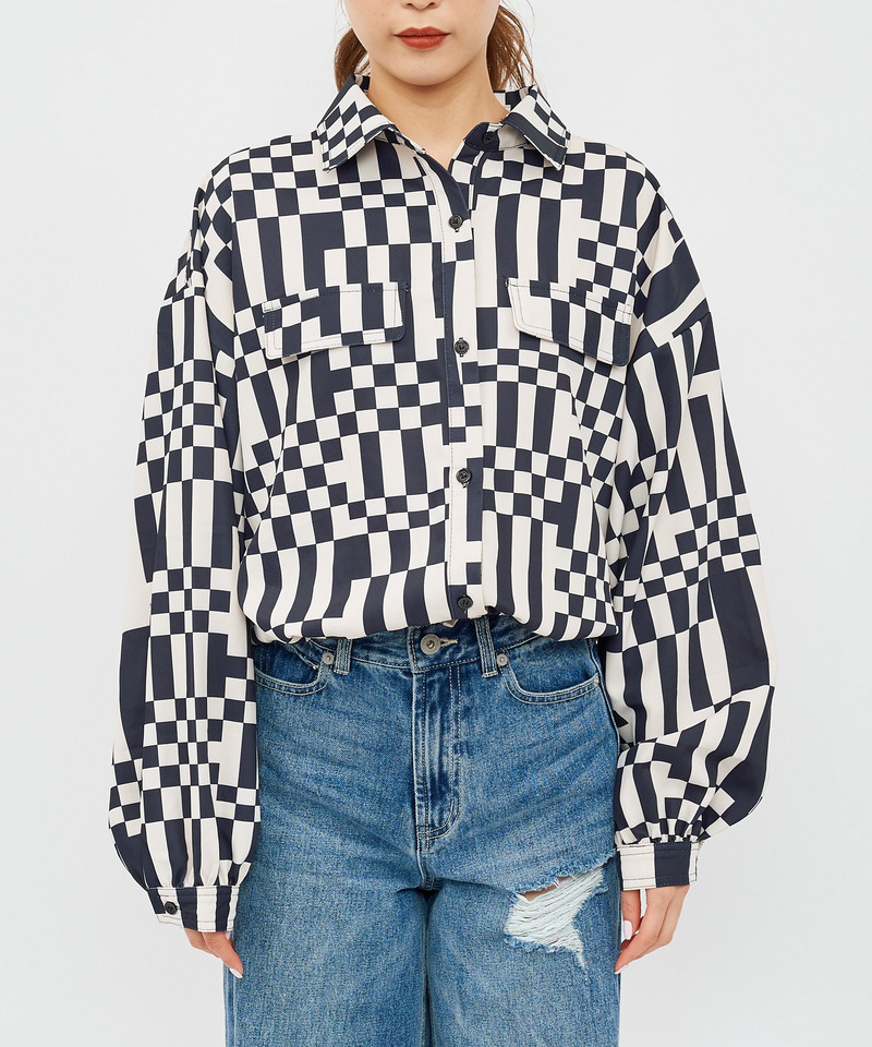 ブロックチェックショートジャケット 詳細画像 ブラック系 3