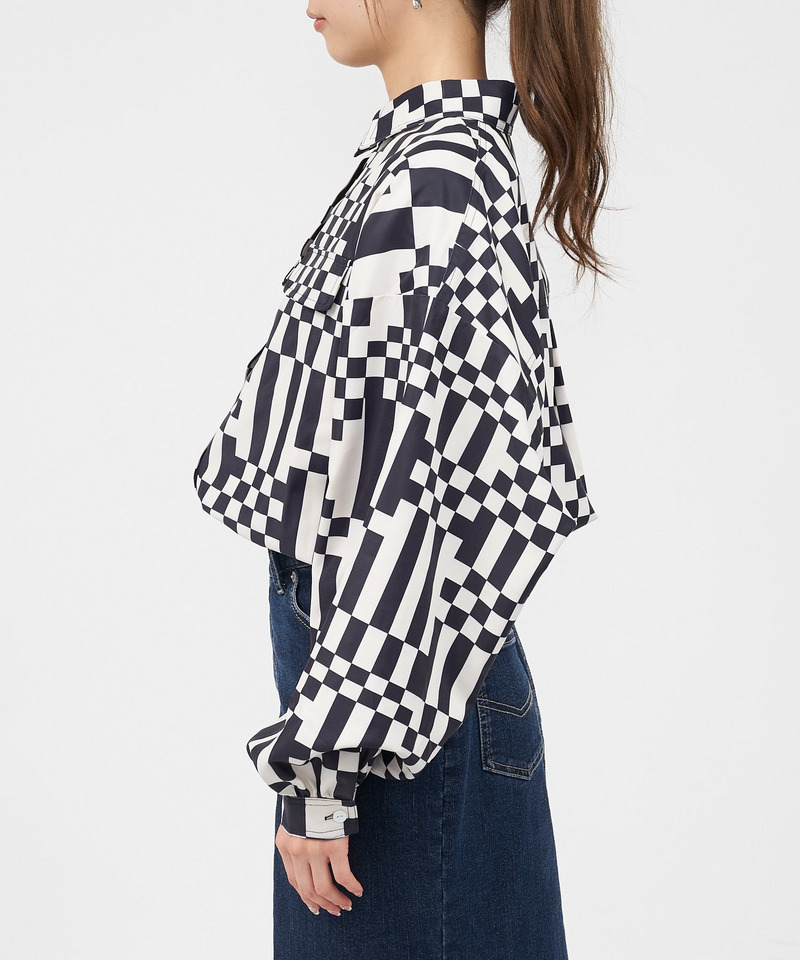 ブロックチェックショートジャケット 詳細画像 ブラック系 4