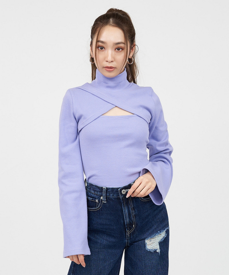 バストオープンカットトップス 詳細画像 パープル 1