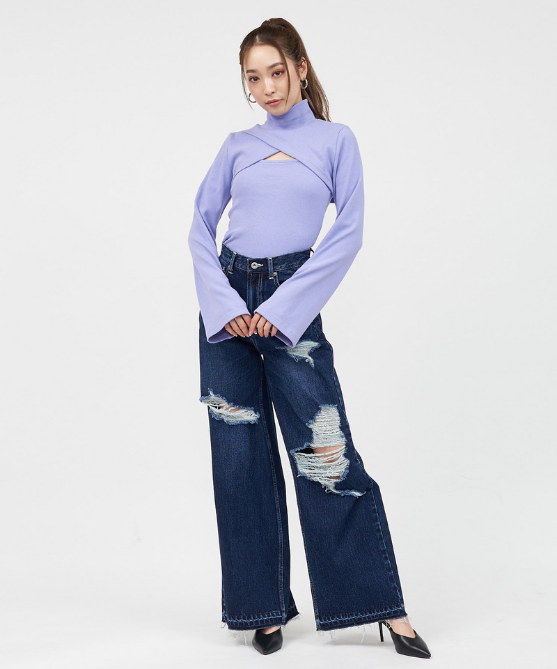 バストオープンカットトップス 詳細画像 パープル 2