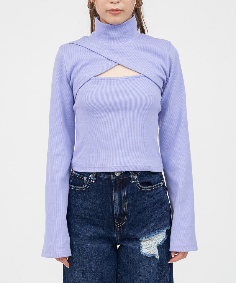 バストオープンカットトップス 詳細画像 パープル 3