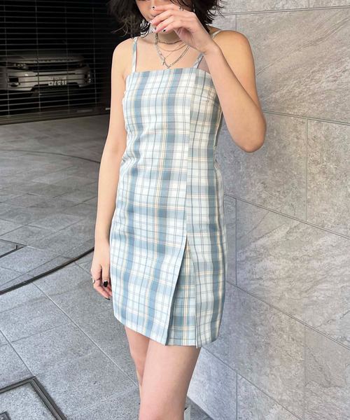 フェイクスリットキャミワンピース 詳細画像