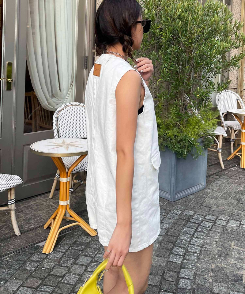 デニムベストワンピース 詳細画像 ホワイトデニム 6