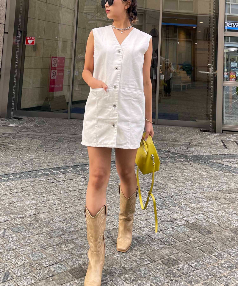 デニムベストワンピース 詳細画像 ホワイトデニム 7