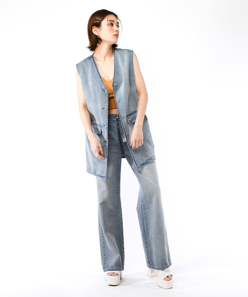 デニムベストワンピース 詳細画像 デニムブルー 2