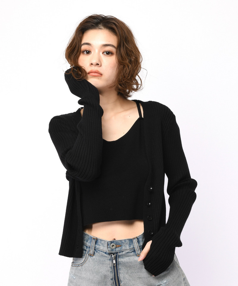 クロスストラップキャミアンサンブル 詳細画像 ブラック 3