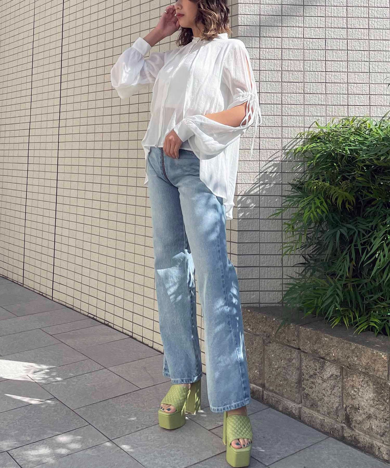 楊柳デザインブラウス 詳細画像 ホワイト 5