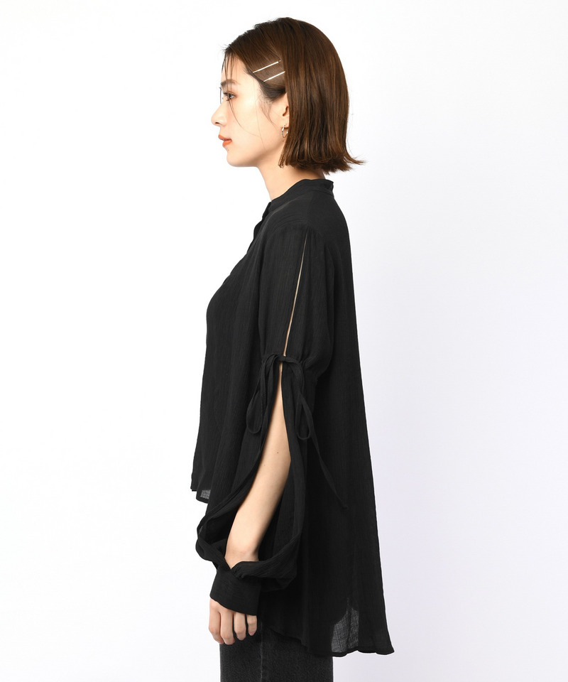 楊柳デザインブラウス 詳細画像 ブラック 10