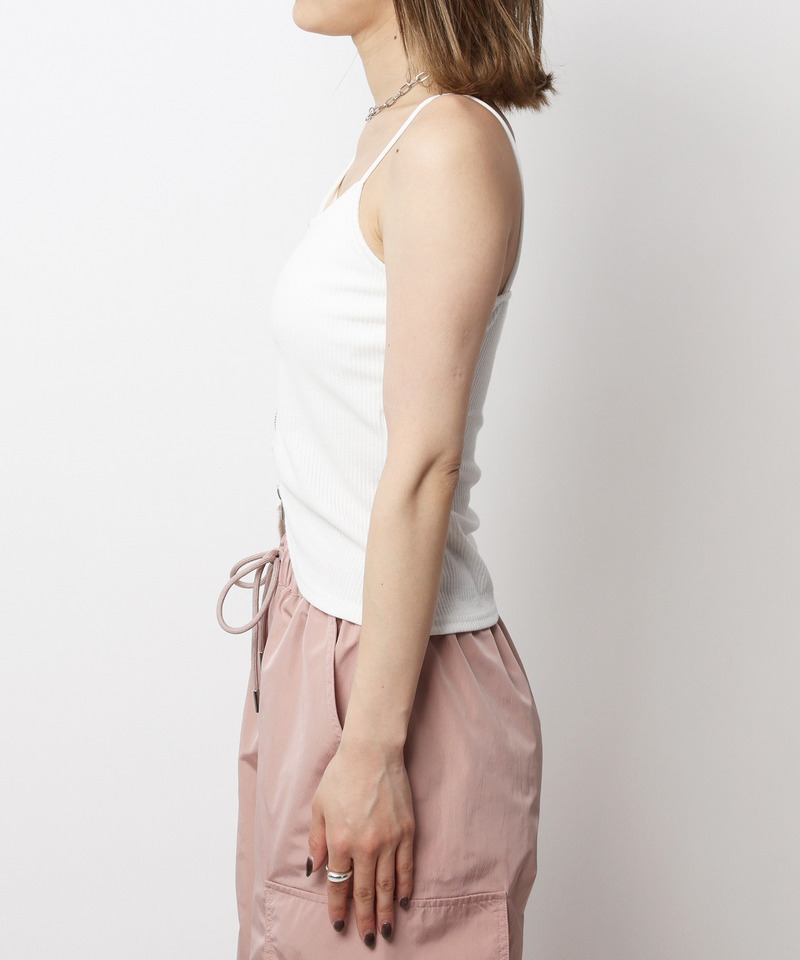 パット付きフロントZIPキャミソール 詳細画像 ホワイト 7