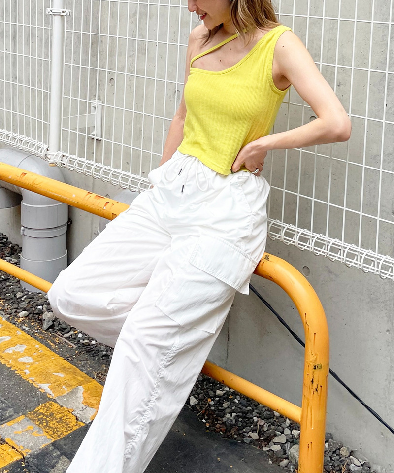 アシメリブタンクトップ 詳細画像 イエロー 2