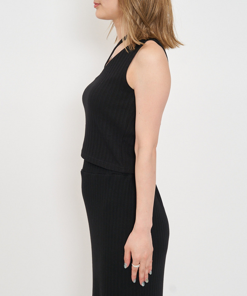 アシメリブタンクトップ 詳細画像 ブラック 5