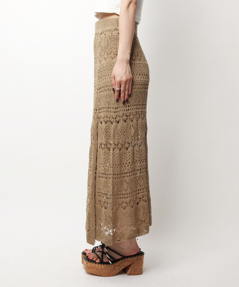 クロシェスリットスカート 詳細画像 ブラウン 4
