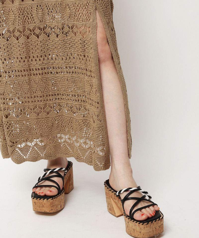 クロシェスリットスカート 詳細画像 ブラウン 6