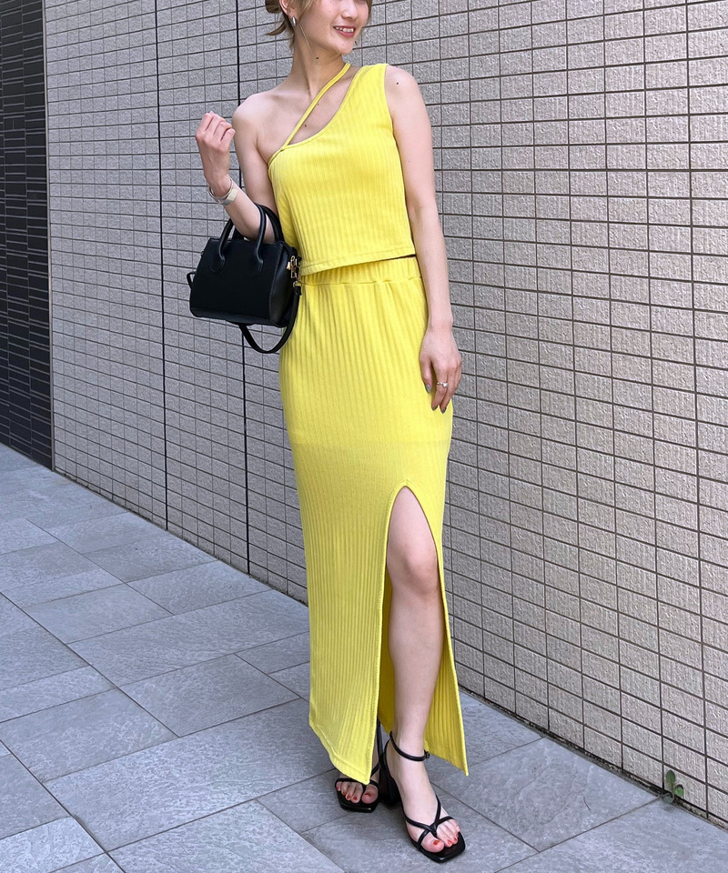 スリットリブスカート 詳細画像 イエロー 2