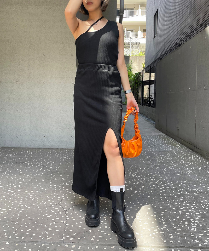 スリットリブスカート 詳細画像 ブラック 2