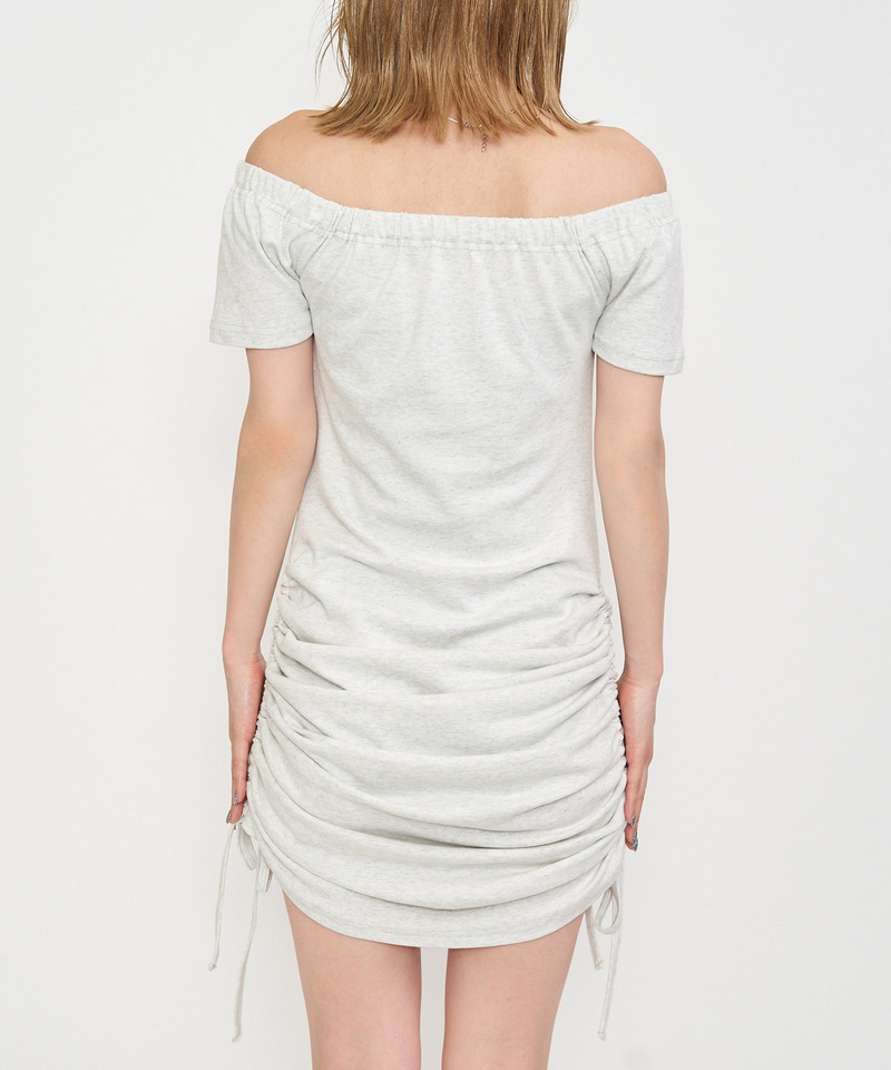 オフショルギャザータイトワンピース 詳細画像 ブルー 7