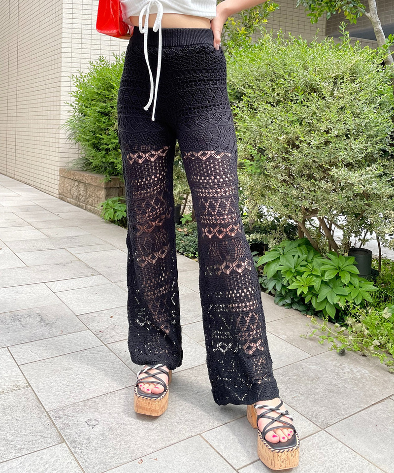 クロシェフレアパンツ 詳細画像 ブラック 1