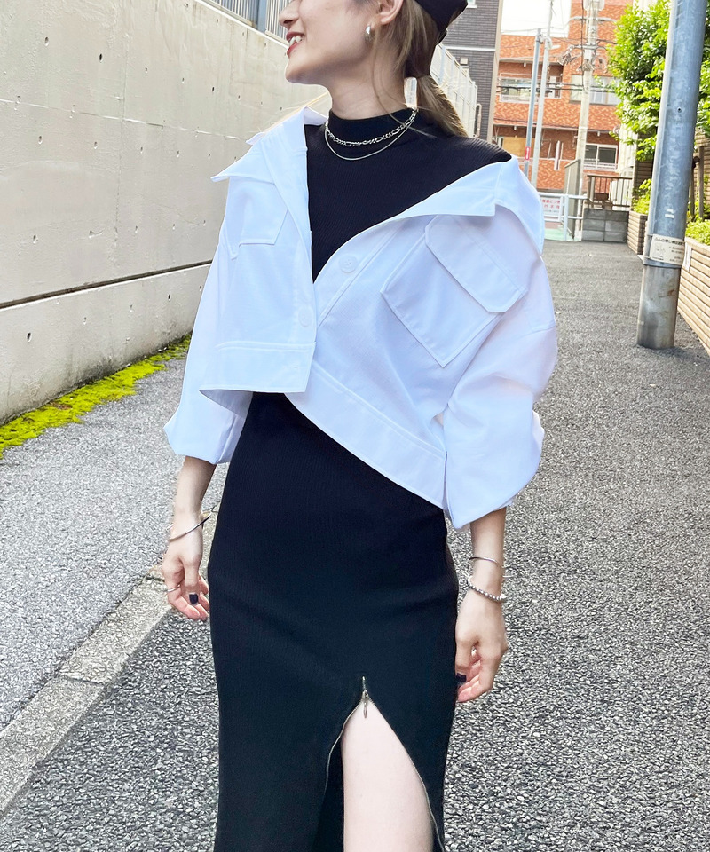 リネンライクワークジャケット 詳細画像 ホワイト 5