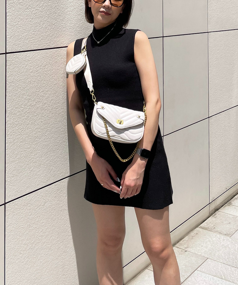 プチハイフレアミラノリブニットワンピース 詳細画像 ブラック 3