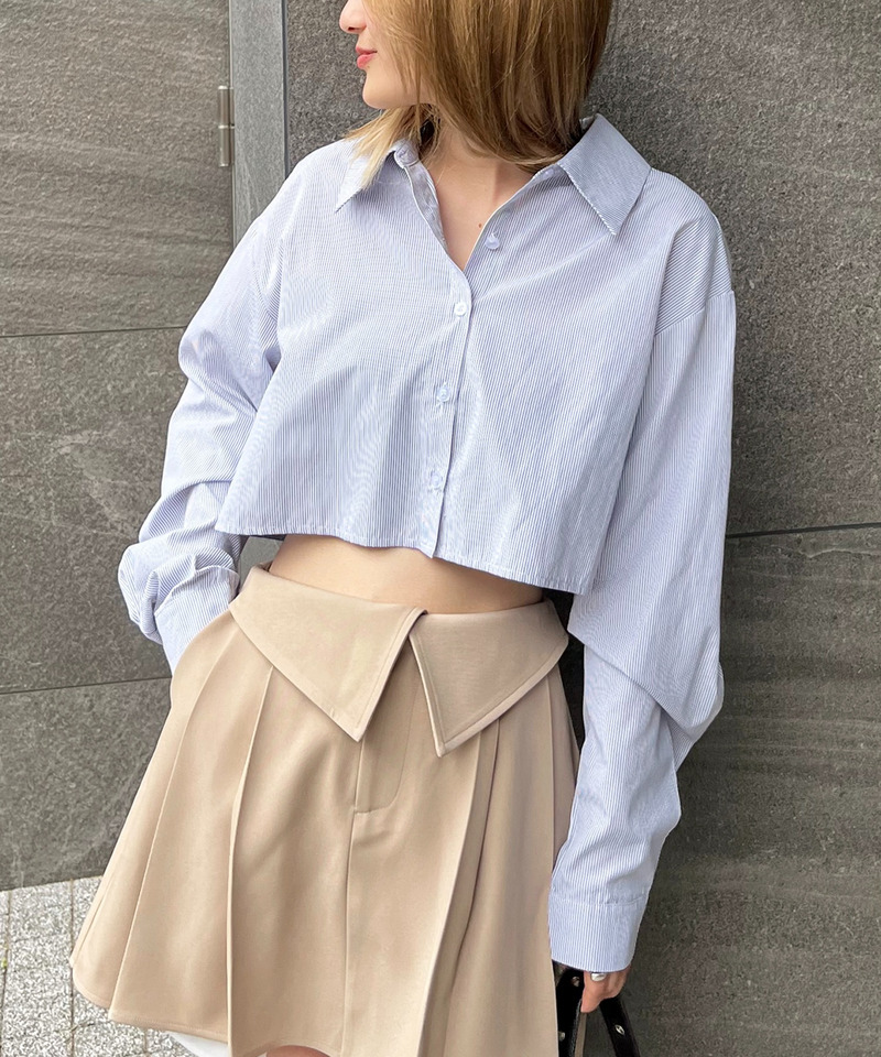 クロップドシャツ 詳細画像 グレー系 1