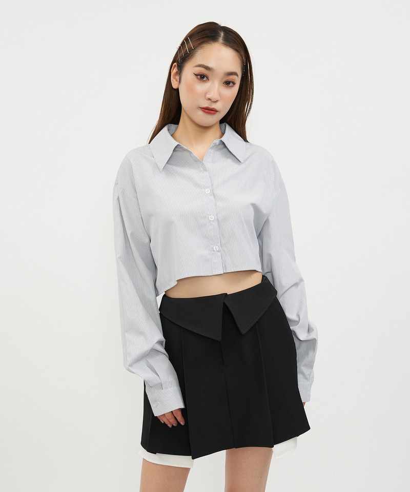 クロップドシャツ 詳細画像 グレー系 4