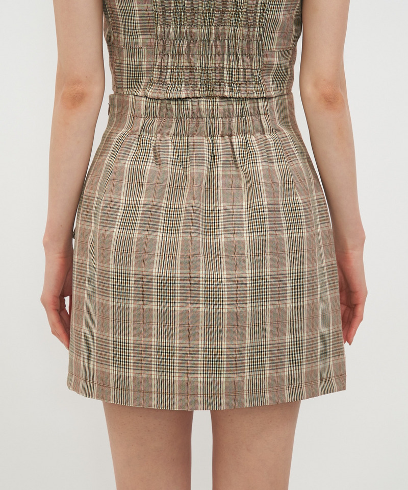 チェック柄ラップ風パイピングスカート 詳細画像 ピンク系 5