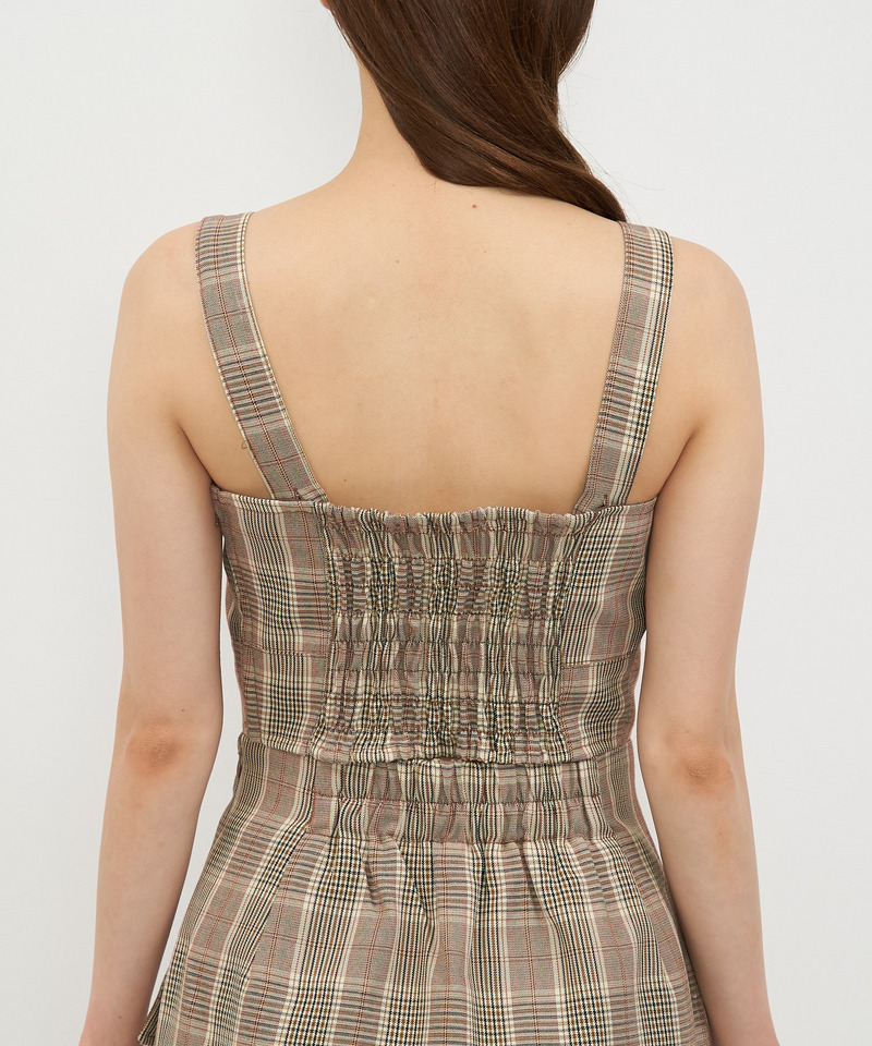 チェック柄パイピングビスチェ 詳細画像 ベージュ系 6