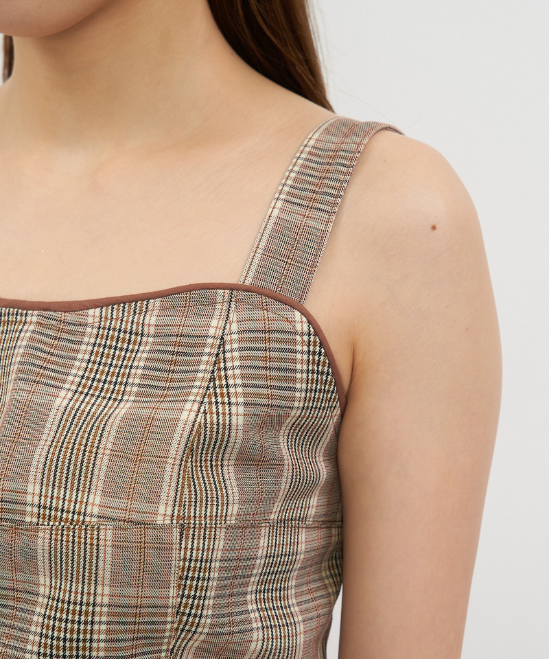 チェック柄パイピングビスチェ 詳細画像 ベージュ系 7