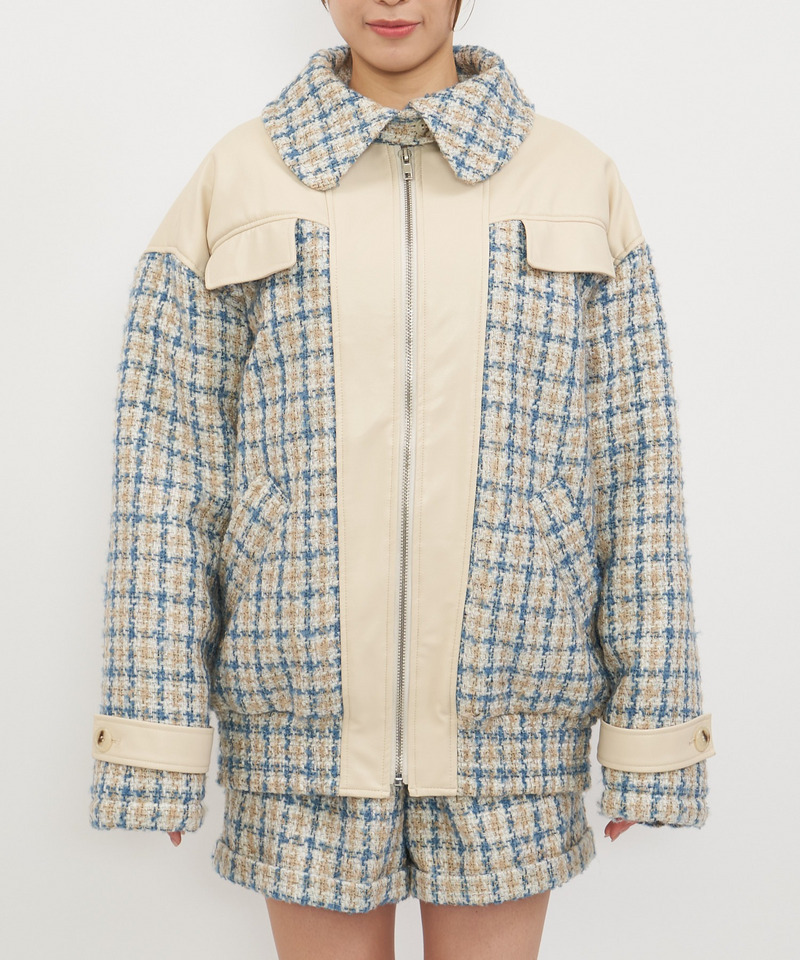 ツイードミックスビックカラーオーバージャケット 詳細画像 ホワイト系 5